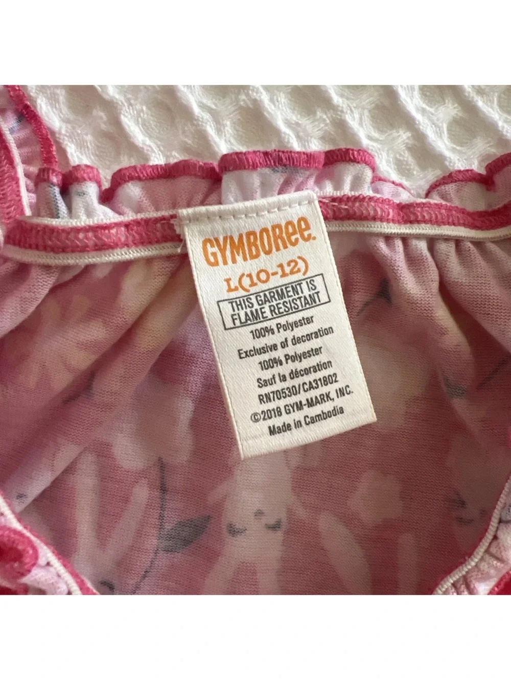 Gymboree pink Bunny & Floral Ruffle Neck Nightdress L(10-12)